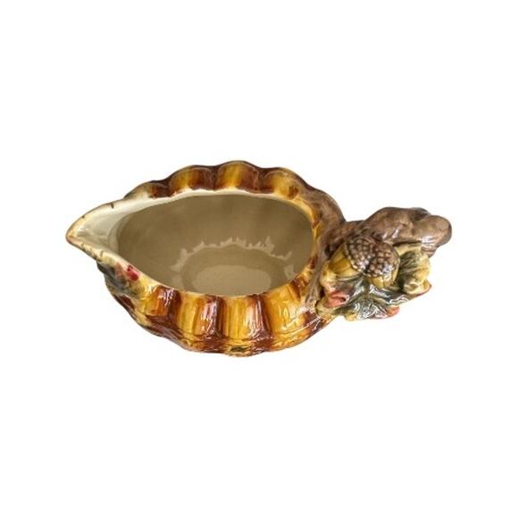 Majolica Golden Tones Autumn Thanksgiving Pitcher Set of 2 - Picture 9 of 12